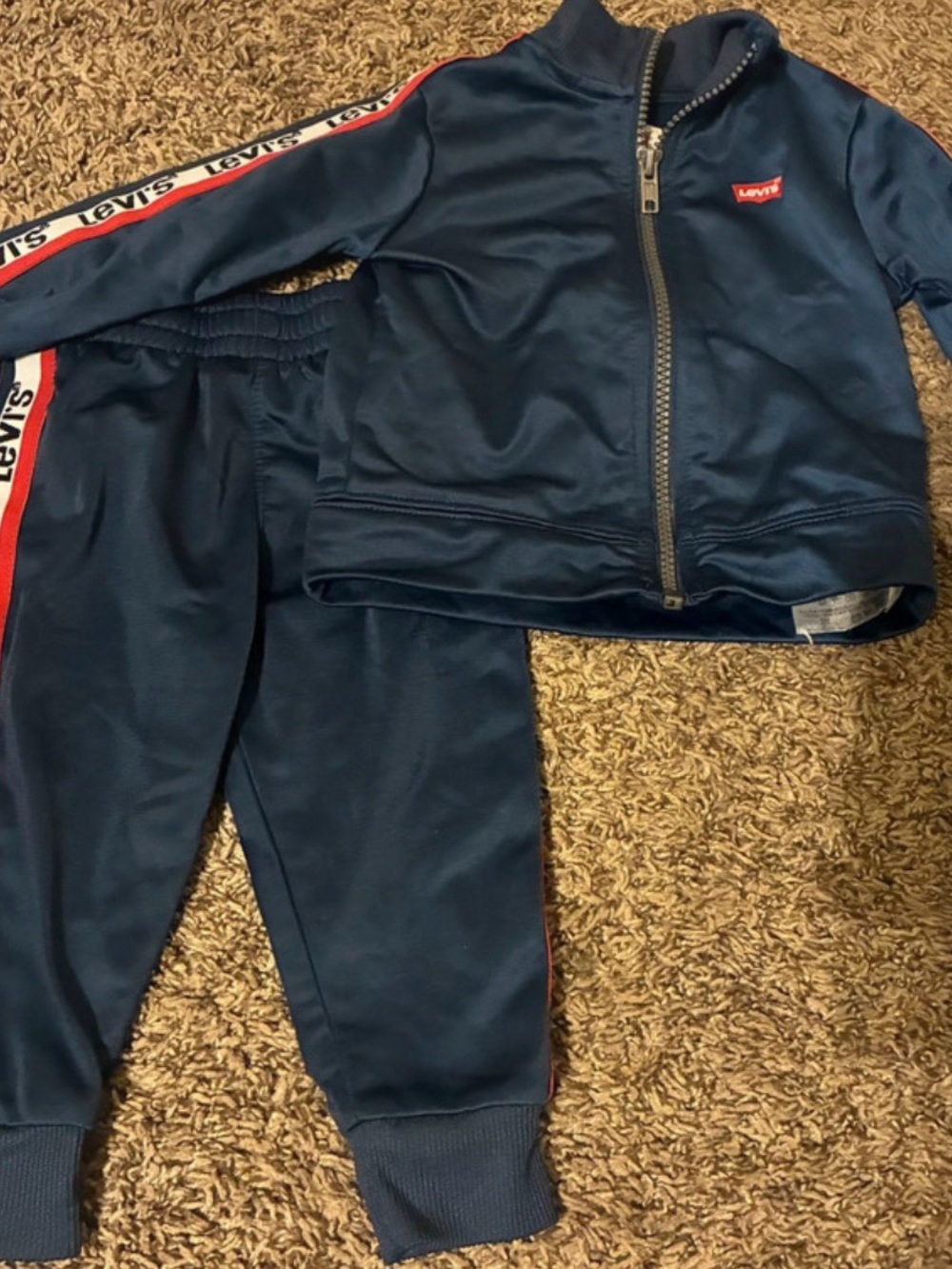 Levi's Kids Navy Track Jacket & Pants Set with Red Trim